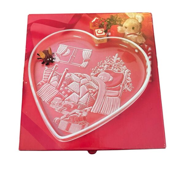 Vtg '80's Mikasa Walther Crystal W Germany Heart-Shaped Serving BearTray Platter - Picture 2 of 14